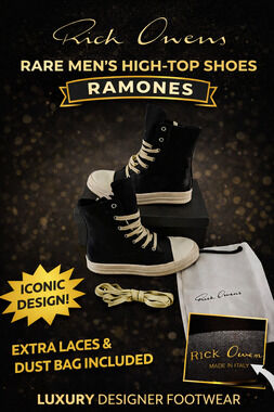 Rare Rick Owens Leather High Top 'Black